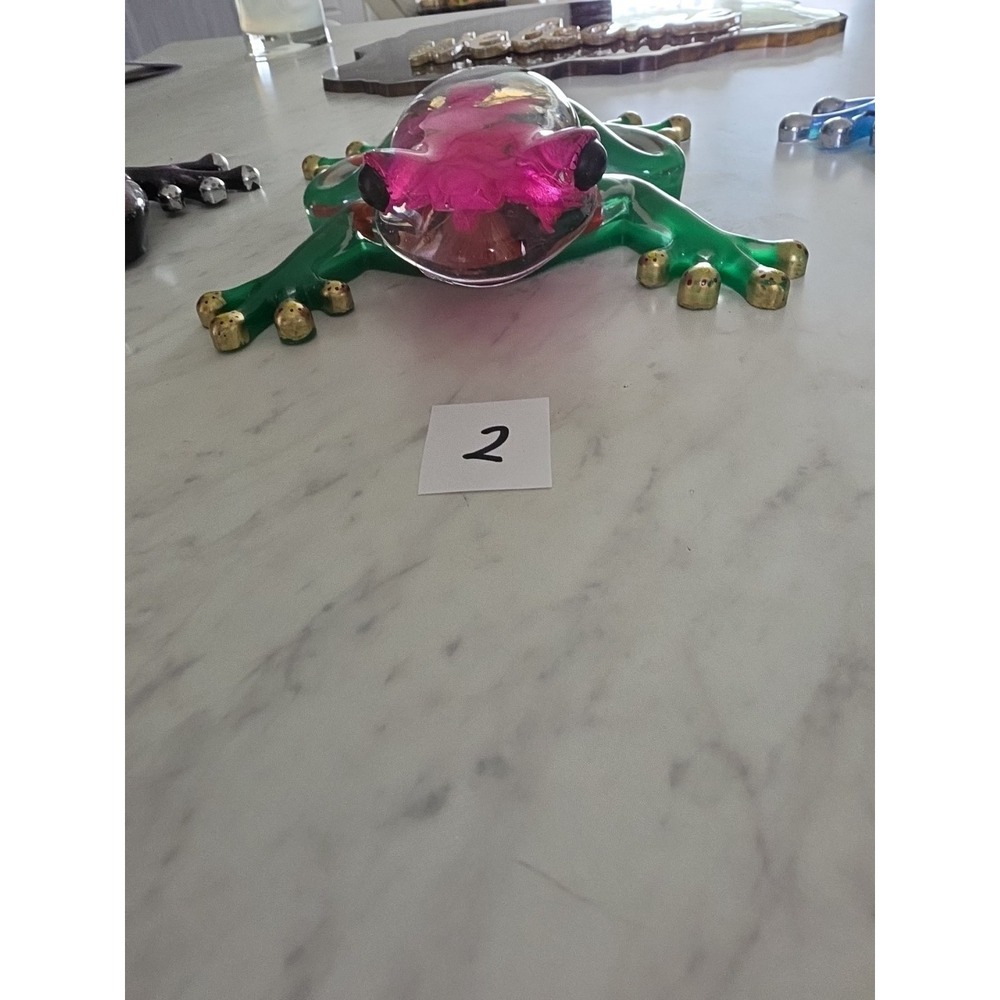 Large Handmade Resin Decorative Frog - Picture 4 of 13